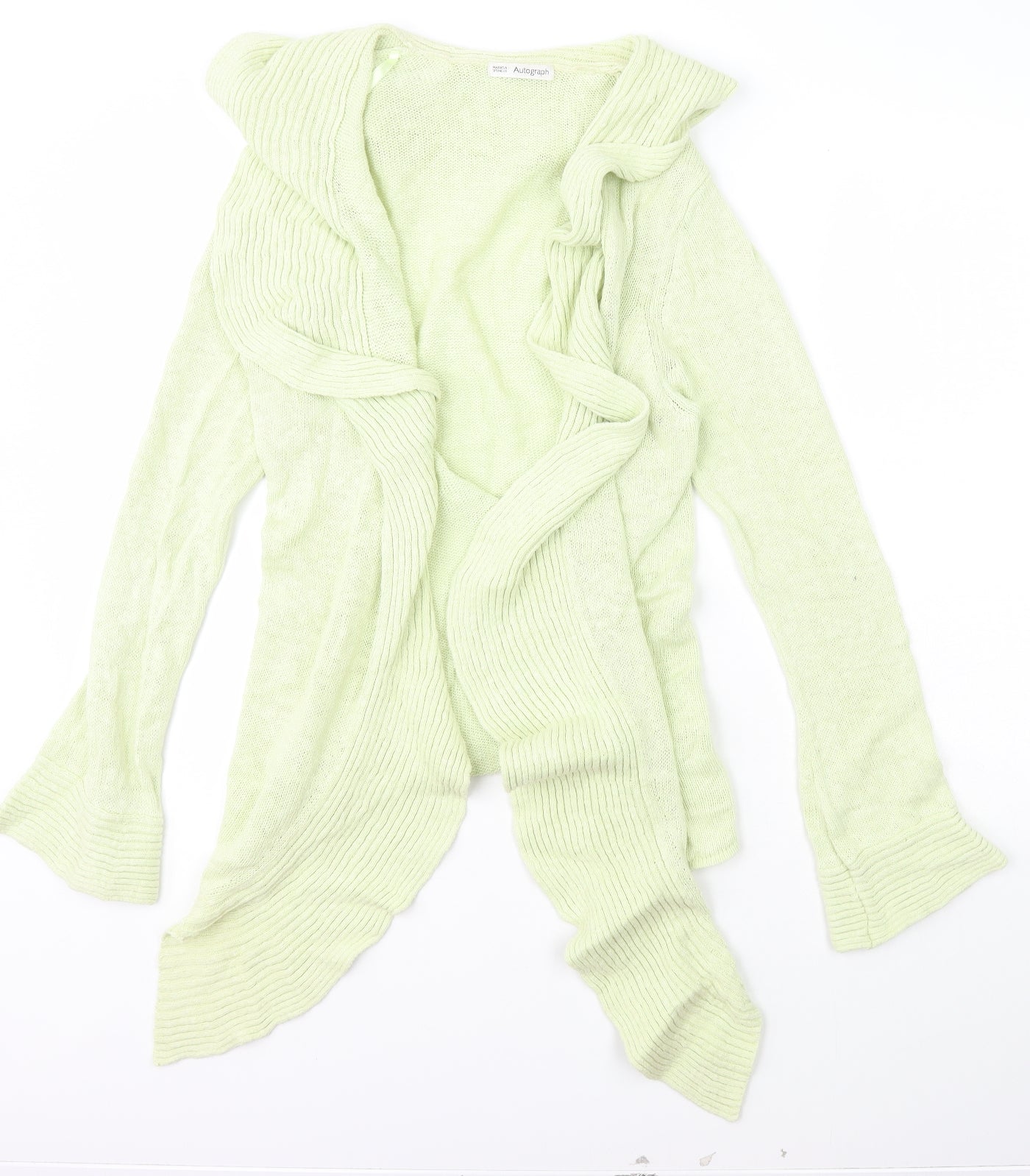 Autograph Womens Green Collared  Linen Cardigan Jumper Size 18   - Marks and Spencer
