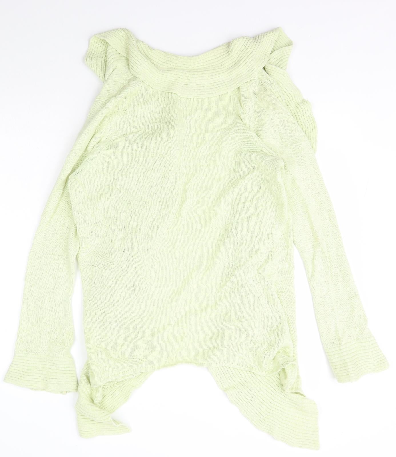 Autograph Womens Green Collared  Linen Cardigan Jumper Size 18   - Marks and Spencer