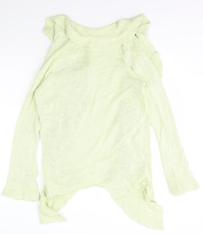 Autograph Womens Green Collared  Linen Cardigan Jumper Size 18   - Marks and Spencer