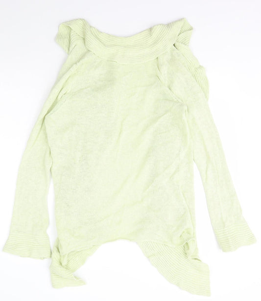 Autograph Womens Green Collared  Linen Cardigan Jumper Size 18   - Marks and Spencer