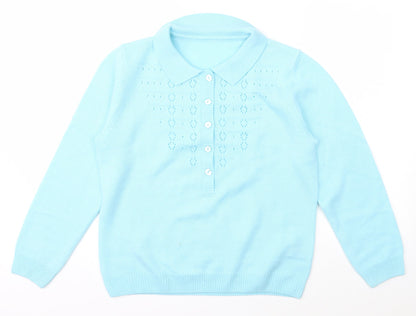 Womens UK Size M Preworn Blue Pullover Jumper