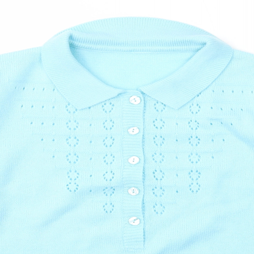 Womens UK Size M Preworn Blue Pullover Jumper