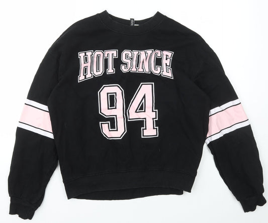 Womens UK Size M H&M Black Pullover Jumper