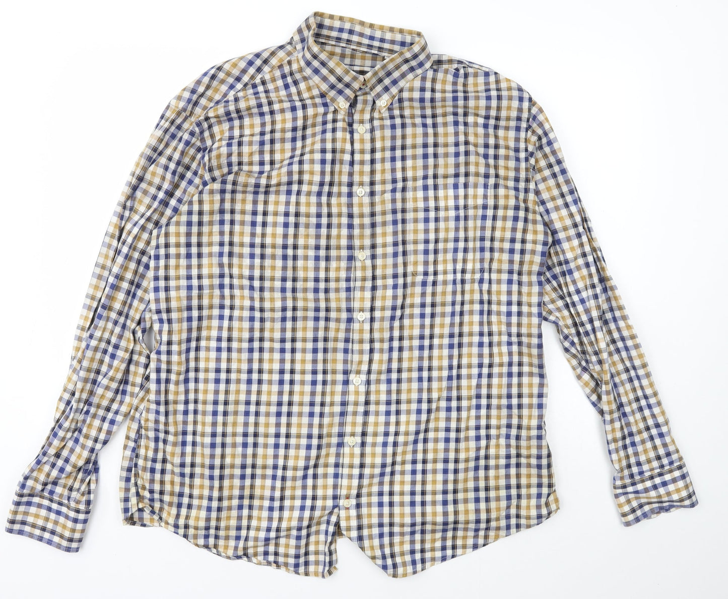Mens UK Size 2XL JP Cole Multicoloured  Button-Up Long Sleeve Casual Shirt