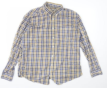 Mens UK Size 2XL JP Cole Multicoloured  Button-Up Long Sleeve Casual Shirt