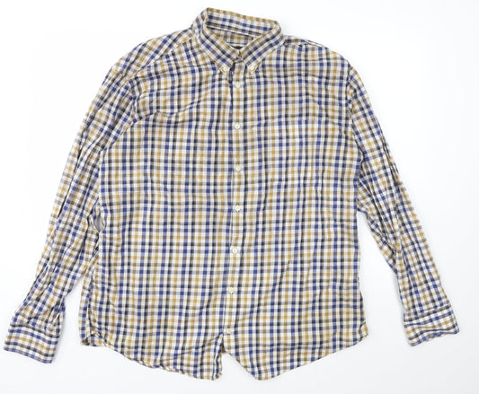 Mens UK Size 2XL JP Cole Multicoloured  Button-Up Long Sleeve Casual Shirt