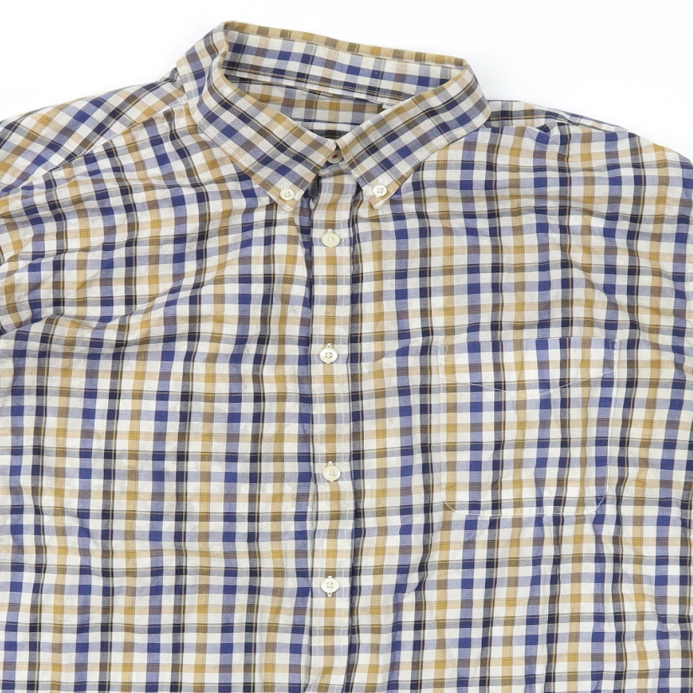 Mens UK Size 2XL JP Cole Multicoloured  Button-Up Long Sleeve Casual Shirt