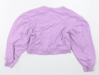 Studio Girls Purple  Cotton Pullover Sweatshirt Size 10-11 Years  Pullover - Radiate Positivity