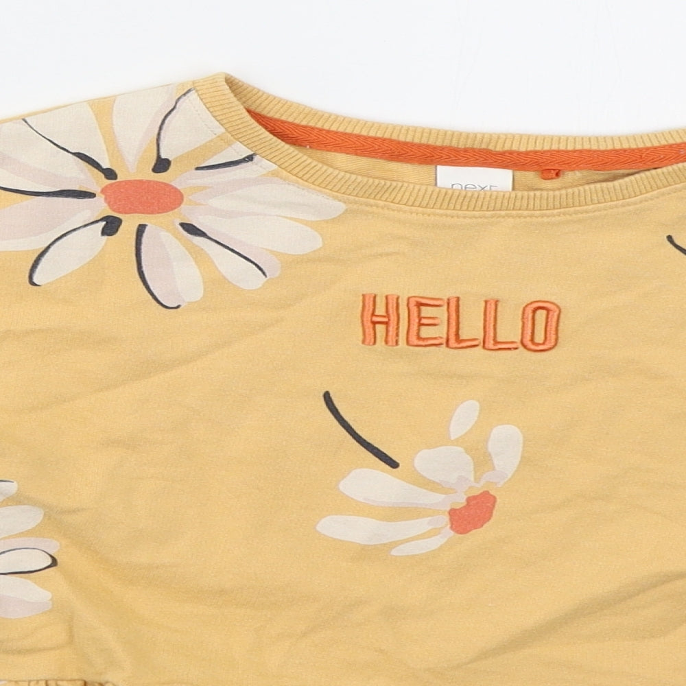 NEXT Girls Orange Floral Cotton Pullover Sweatshirt Size 10 Years  Pullover - Hello