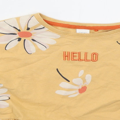 NEXT Girls Orange Floral Cotton Pullover Sweatshirt Size 10 Years  Pullover - Hello