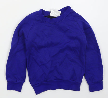 Tru Form Boys Blue  Acrylic Pullover Sweatshirt Size 3-4 Years  Pullover