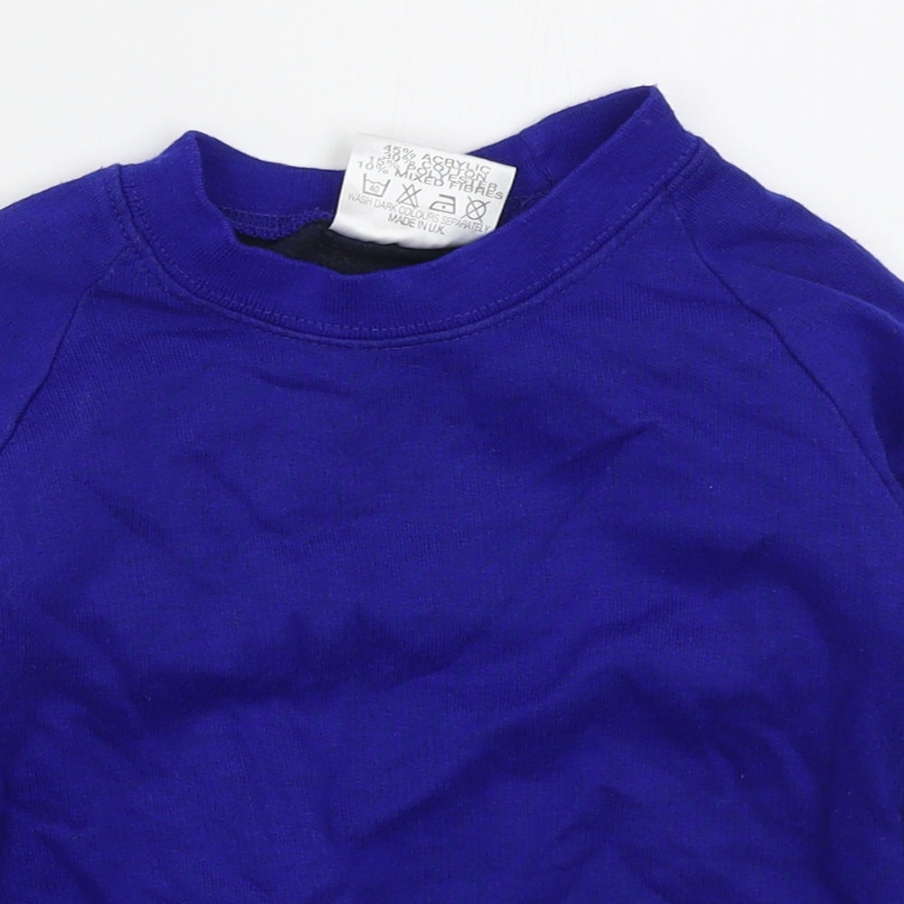 Tru Form Boys Blue  Acrylic Pullover Sweatshirt Size 3-4 Years  Pullover