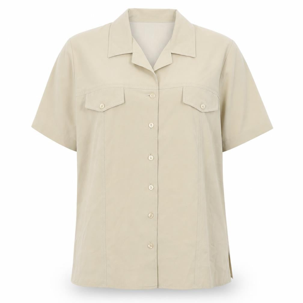 Womens UK Size L Damart Beige Basic Button-Up