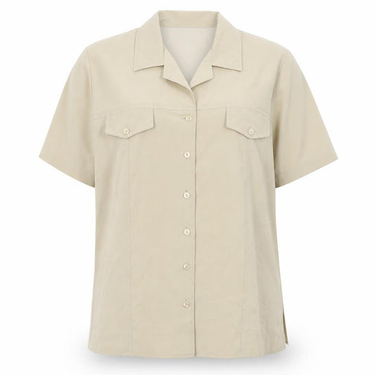 Womens UK Size L Damart Beige Basic Button-Up