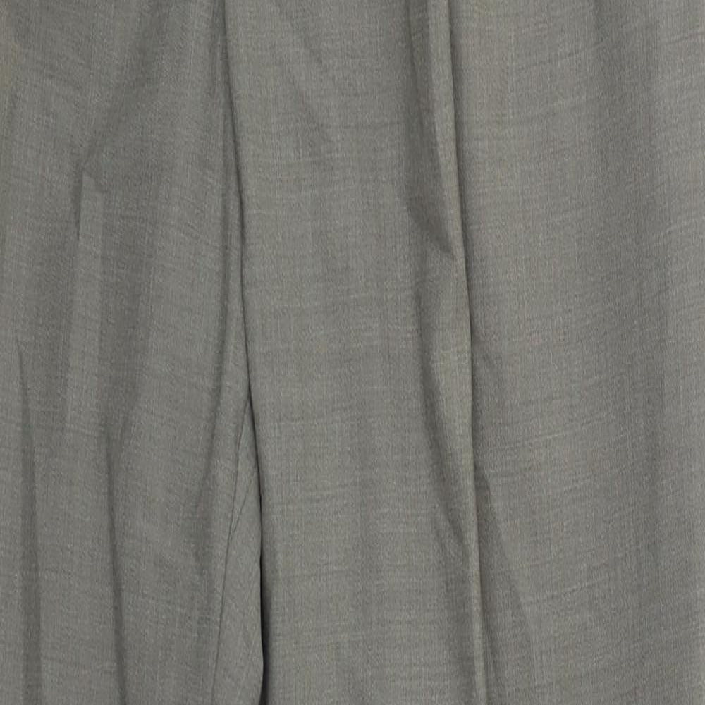 Ela Flex Mens Grey  Polyester Trousers  Size 32 L31 in Regular Button