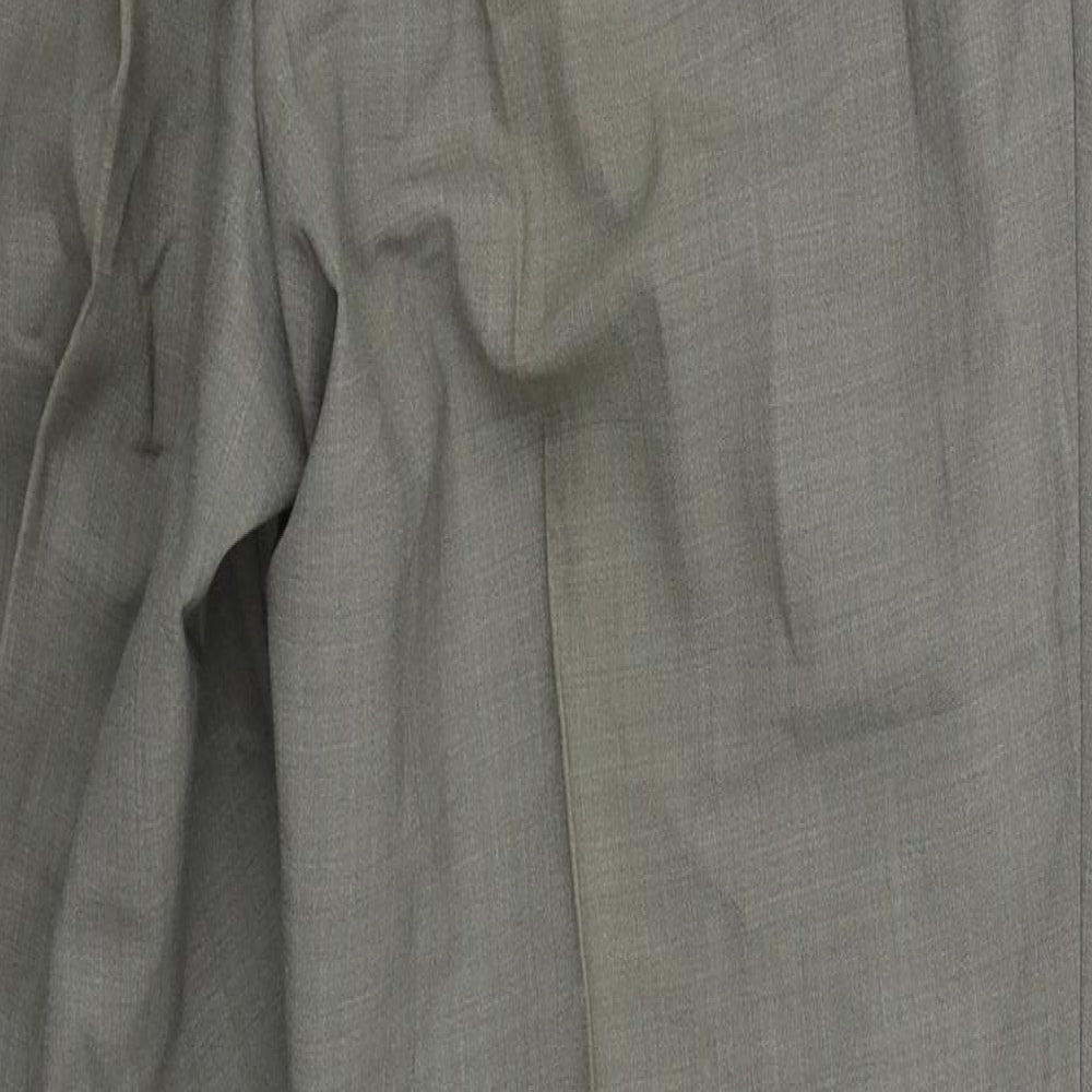 Ela Flex Mens Grey  Polyester Trousers  Size 32 L31 in Regular Button