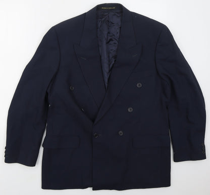 Mens UK Size 40 Marks and Spencer Regular Blue Suit Jacket