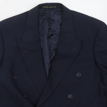 Mens UK Size 40 Marks and Spencer Regular Blue Suit Jacket