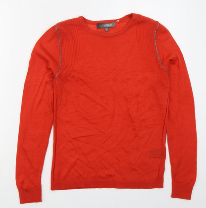Marks and Spencer Womens Red Crew Neck  Acrylic Pullover Jumper Size 10