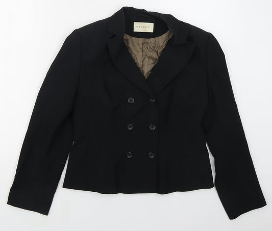 Minuet Womens Black  Polyester Jacket Suit Jacket Size 10