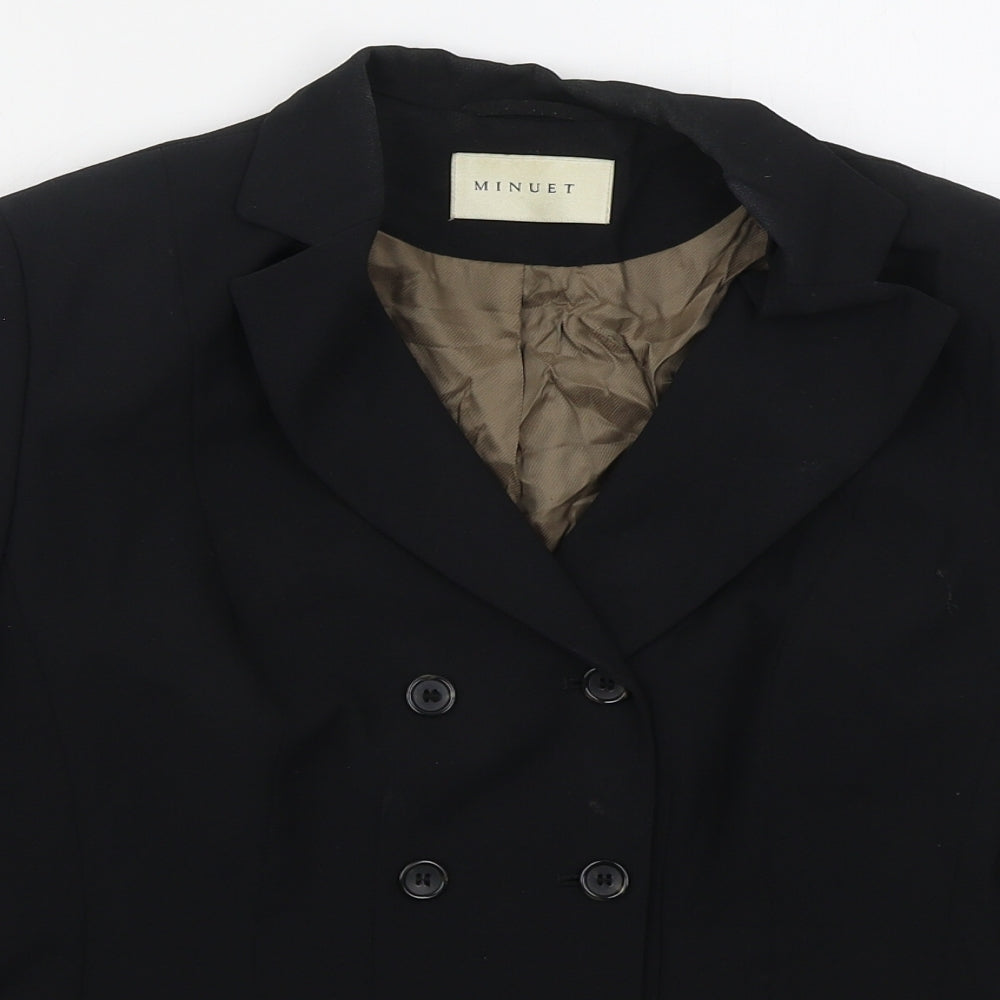Minuet Womens Black  Polyester Jacket Suit Jacket Size 10