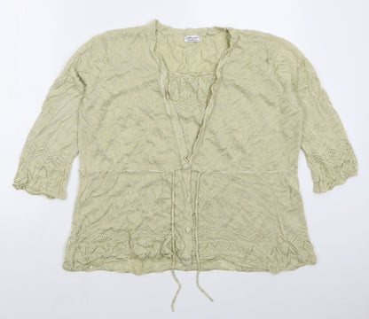 Special Collection Womens Beige Round Neck  Acrylic Pullover Jumper Size 24