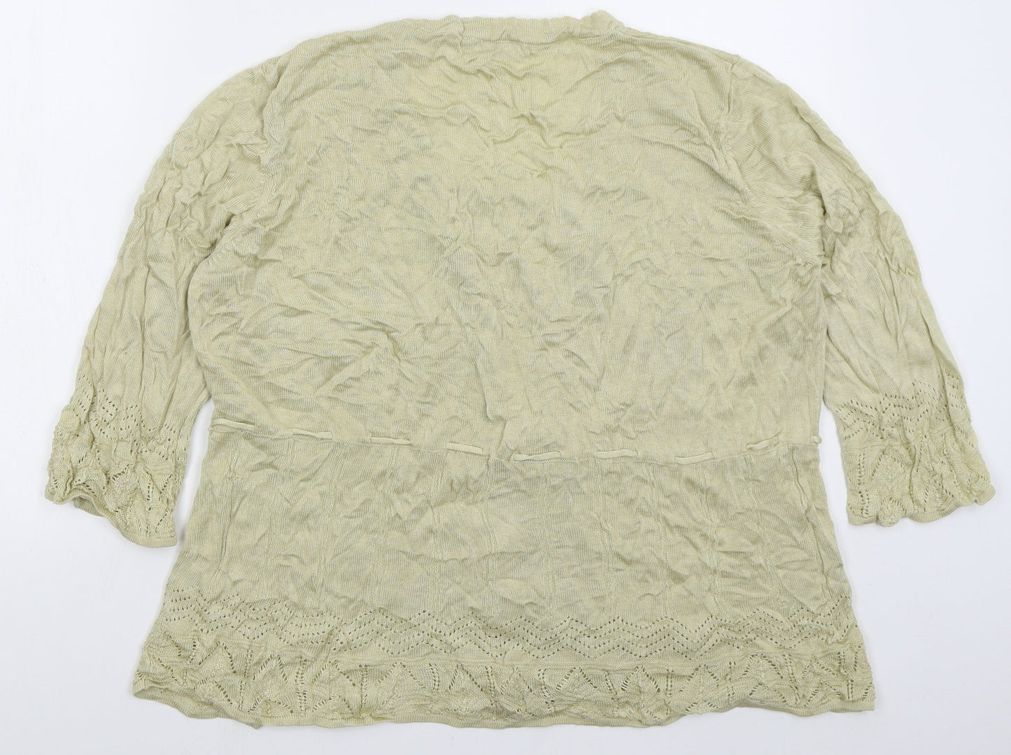 Special Collection Womens Beige Round Neck  Acrylic Pullover Jumper Size 24