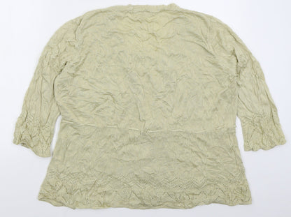 Special Collection Womens Beige Round Neck  Acrylic Pullover Jumper Size 24