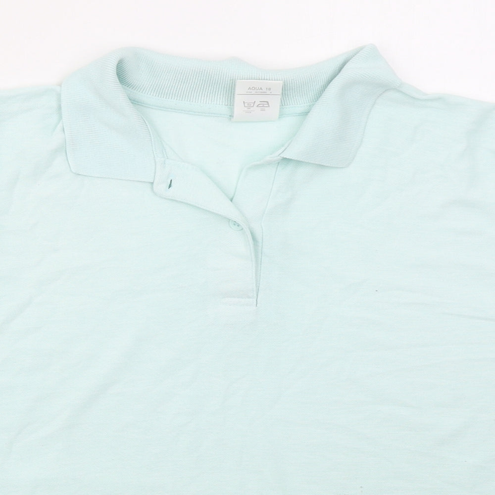 Womens UK Size 18 Littlewoods Green Basic Polo