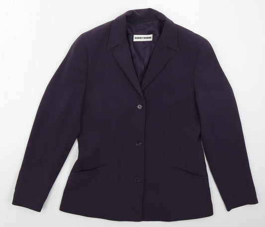 Gerry Weber Womens Purple  Polyester Jacket Suit Jacket Size 10