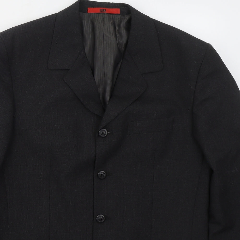 RI Clothing Company Mens Grey  Polyester Jacket Suit Jacket Size 40