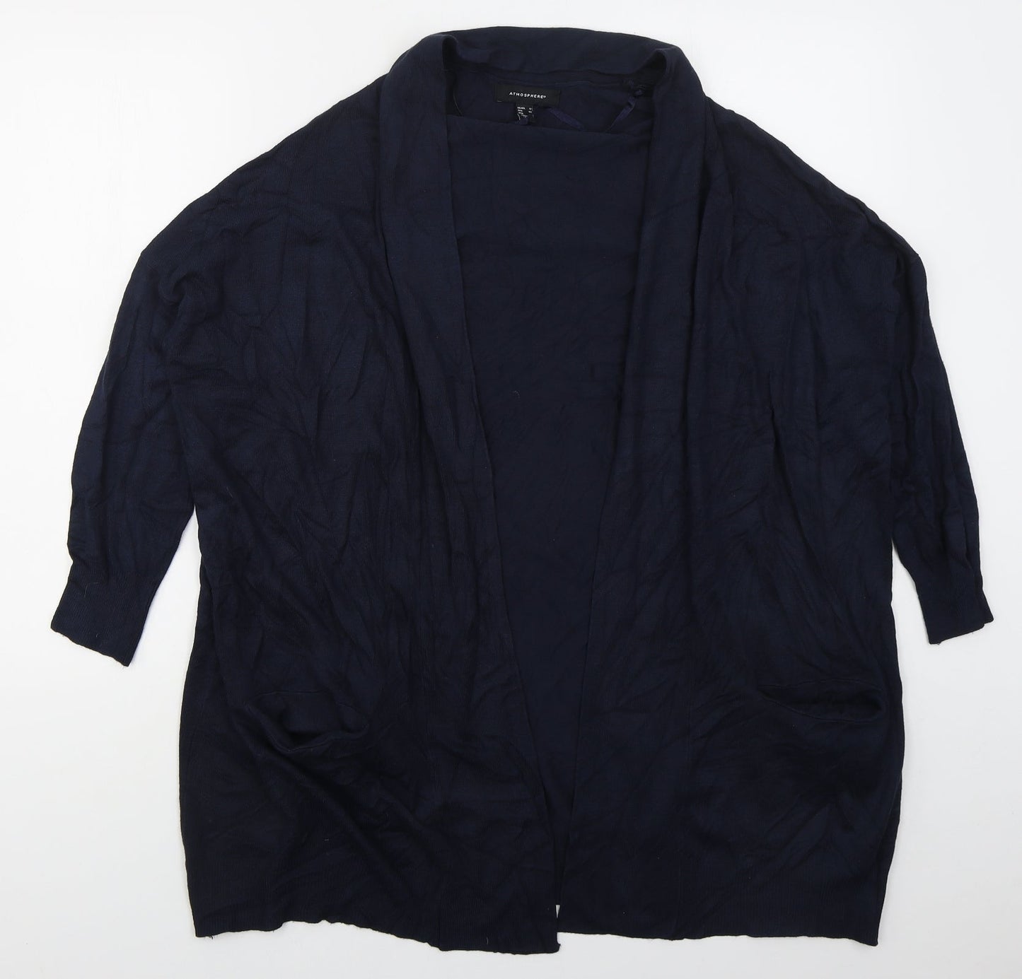 Atmosphere Womens Blue V-Neck  Viscose Cardigan Jumper Size 12