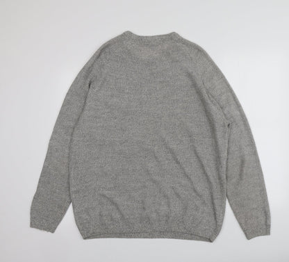 Pepeco Mens Grey Round Neck  Acrylic Pullover Jumper Size XL