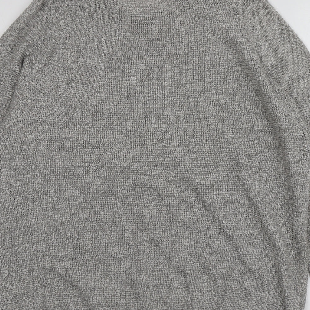 Pepeco Mens Grey Round Neck  Acrylic Pullover Jumper Size XL