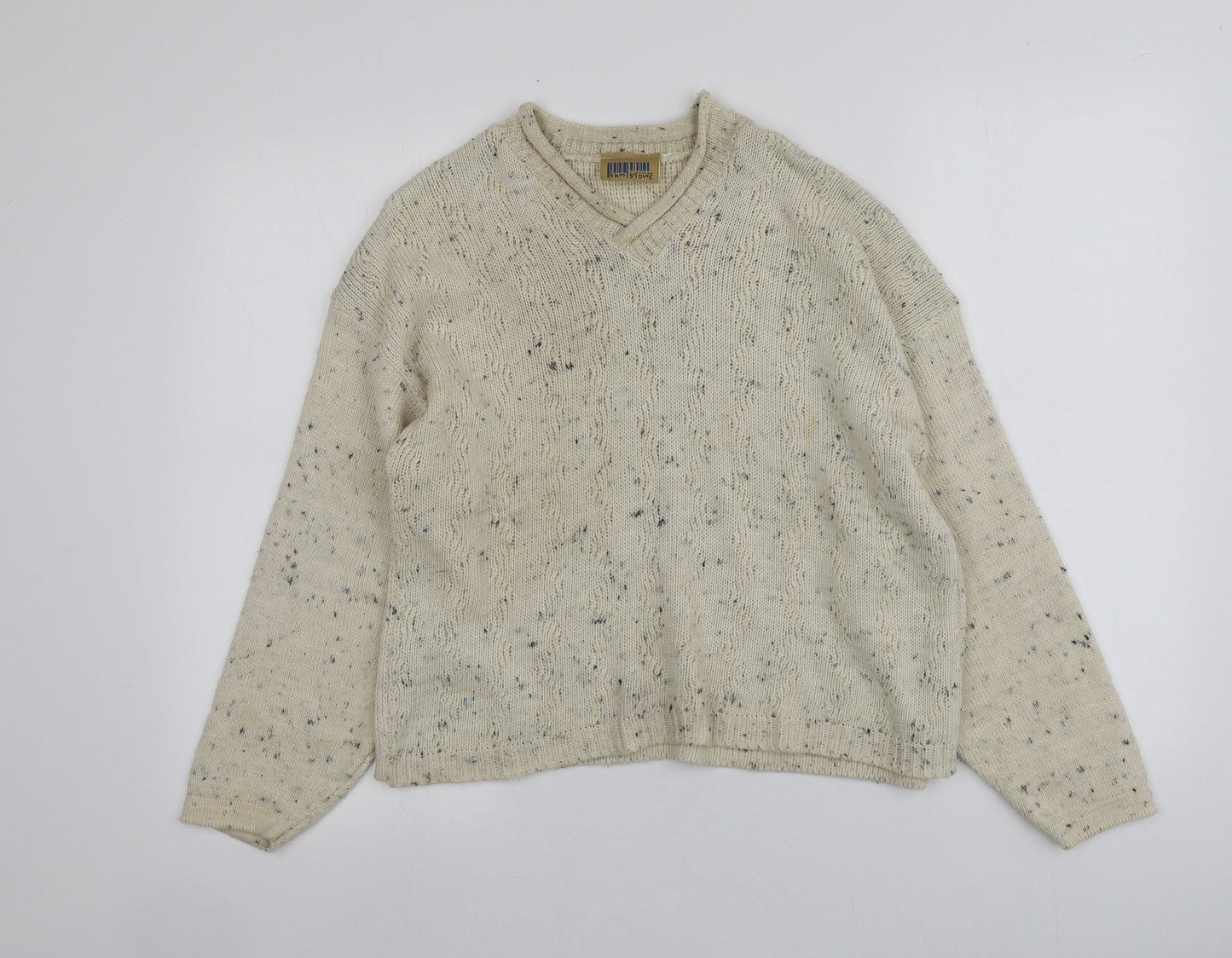 Sam Store  Womens Beige V-Neck   Pullover Jumper Size S   - Material Mixed Fibre