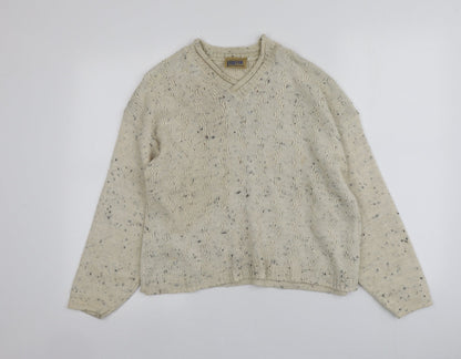 Sam Store  Womens Beige V-Neck   Pullover Jumper Size S   - Material Mixed Fibre