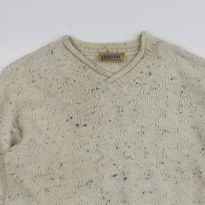 Sam Store  Womens Beige V-Neck   Pullover Jumper Size S   - Material Mixed Fibre
