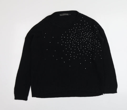 Womens UK Size S New Look Black Pullover Jumper
