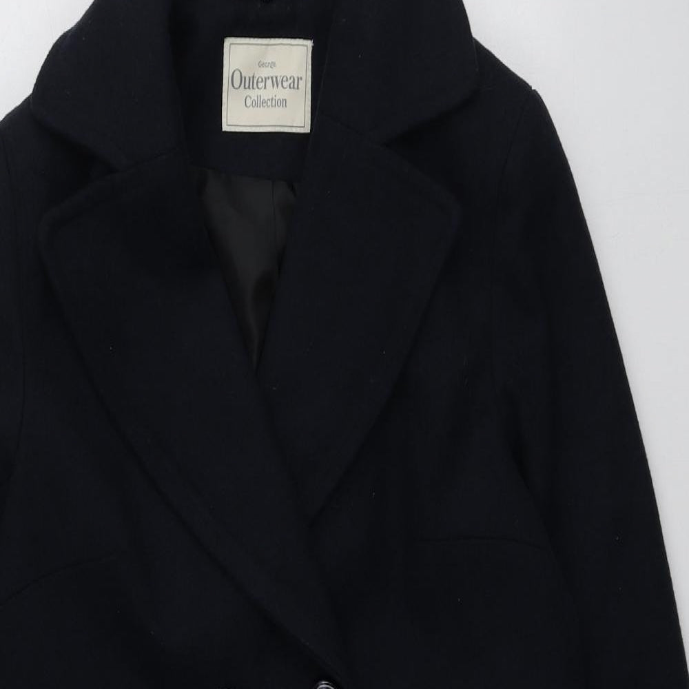 George Womens Blue   Overcoat Coat Size 8