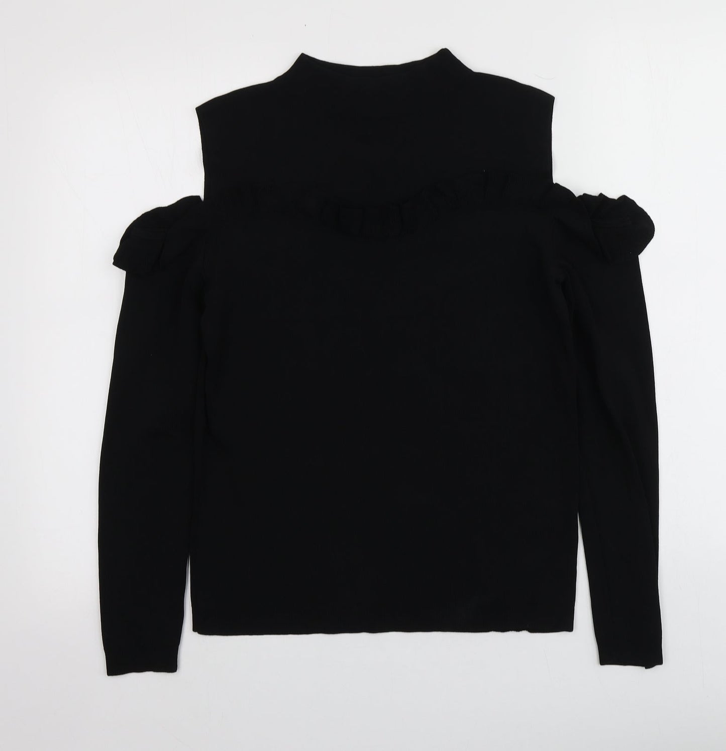 Coast Womens Black High Neck  Viscose Pullover Jumper Size L
