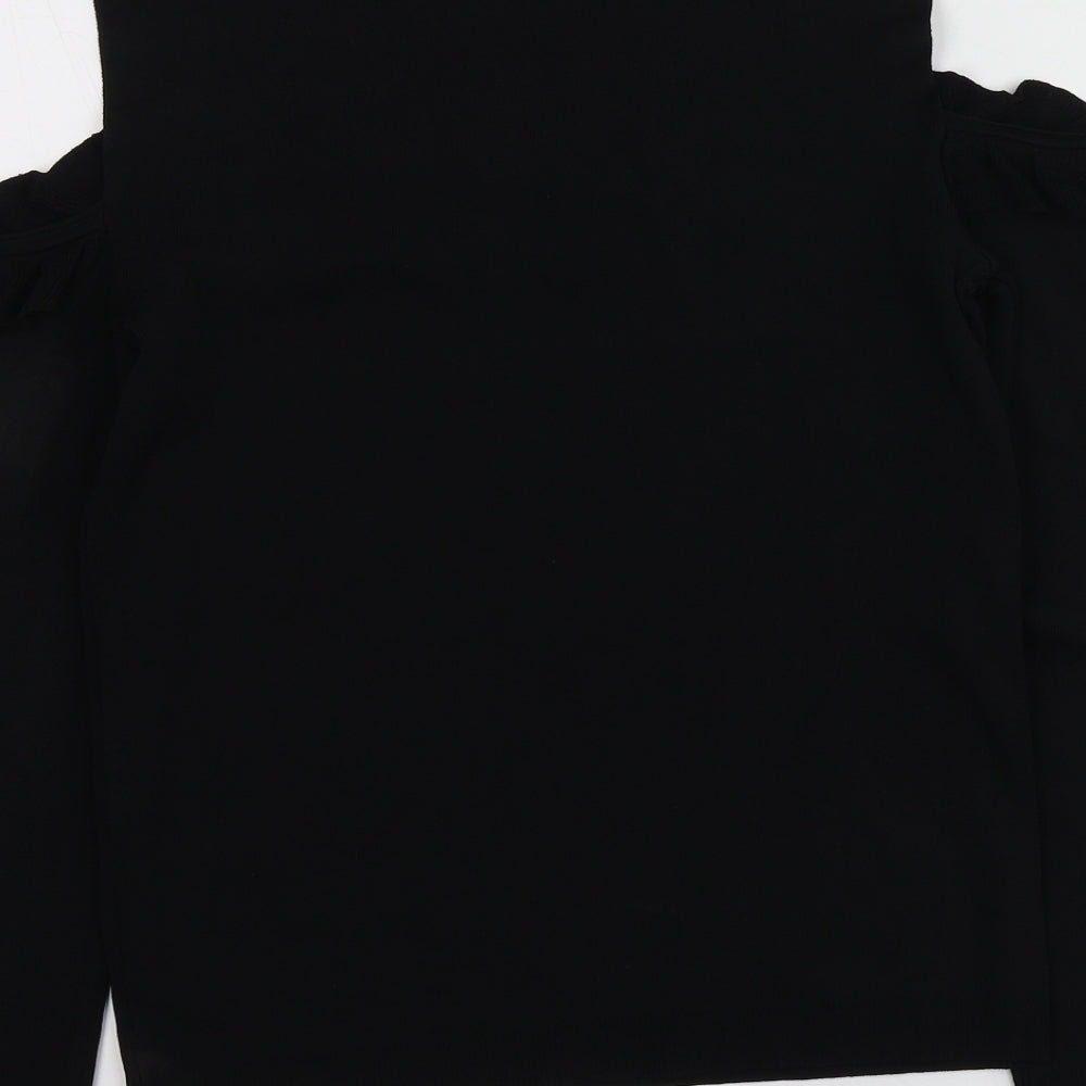 Coast Womens Black High Neck  Viscose Pullover Jumper Size L