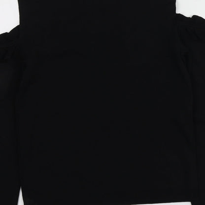 Coast Womens Black High Neck  Viscose Pullover Jumper Size L