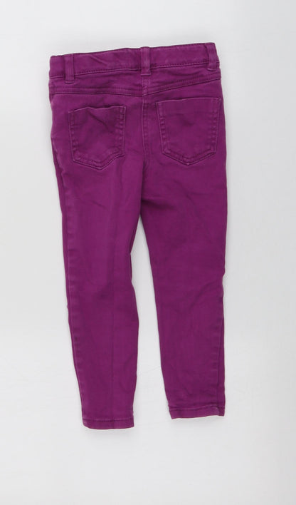 NEXT Girls Purple  Cotton Skinny Jeans Size 4 Years  Regular
