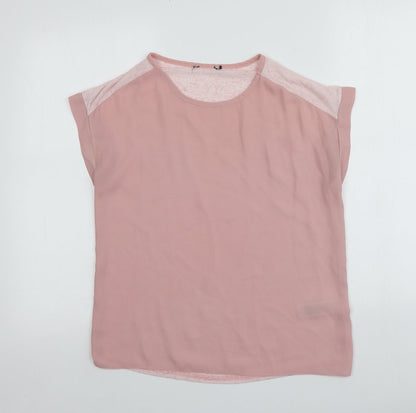 Womens UK Size 6 New Look Pink Basic T-Shirt
