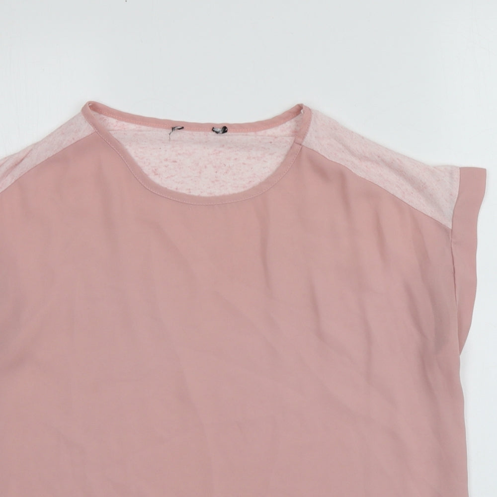 Womens UK Size 6 New Look Pink Basic T-Shirt