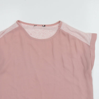Womens UK Size 6 New Look Pink Basic T-Shirt