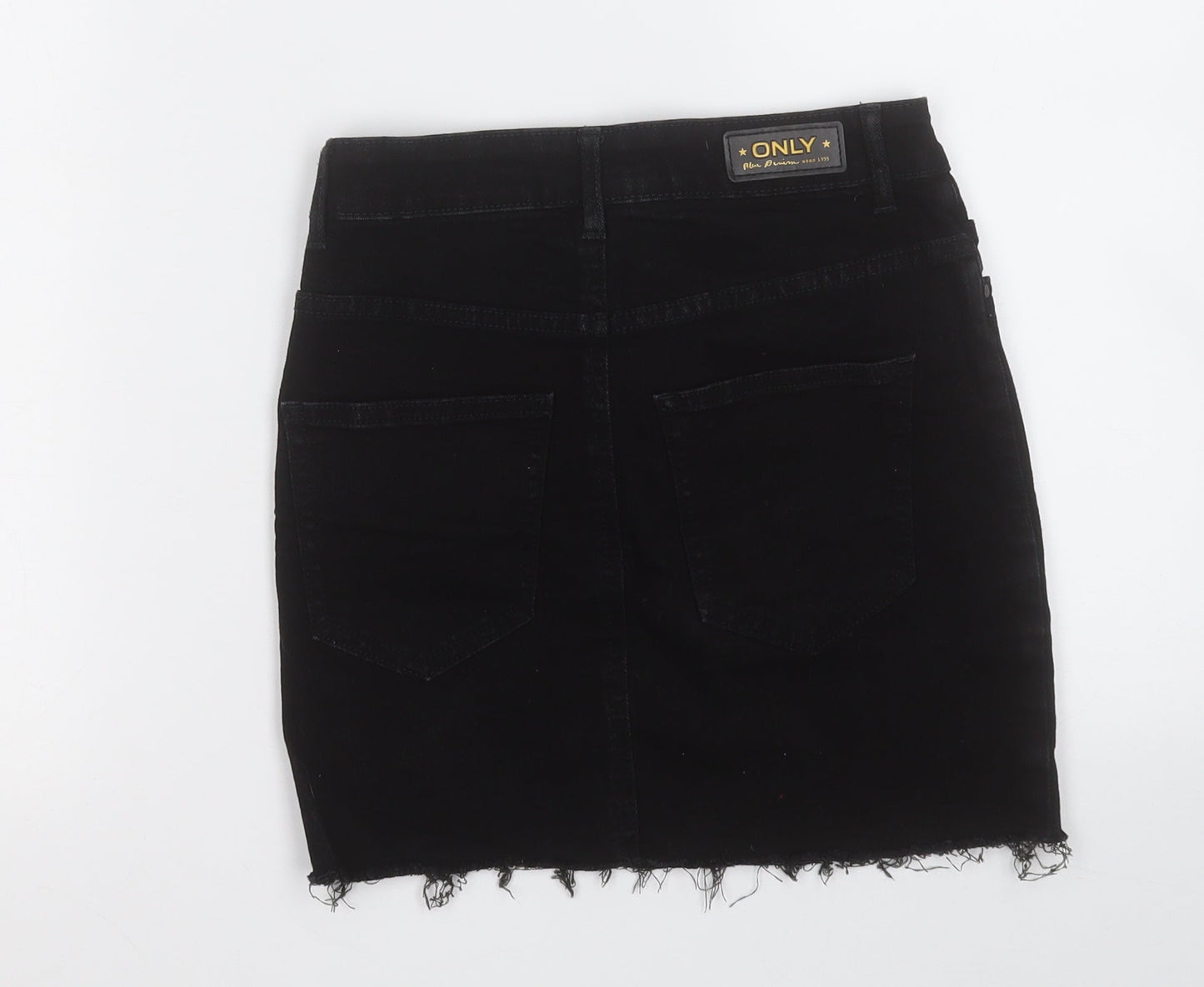 Only Womens Black  Cotton A-Line Skirt Size XS