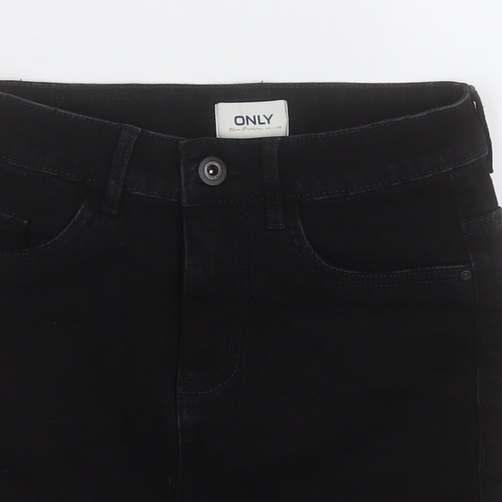 Only Womens Black  Cotton A-Line Skirt Size XS