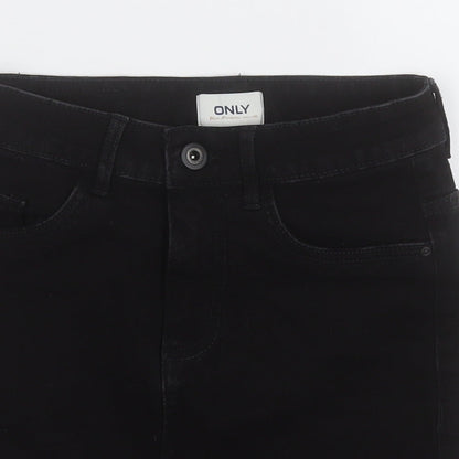 Only Womens Black  Cotton A-Line Skirt Size XS