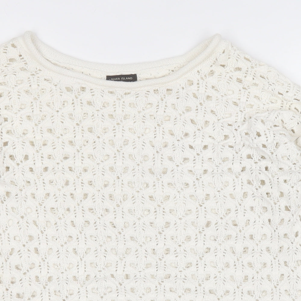 Womens UK Size 6 River Island White Pullover Jumper